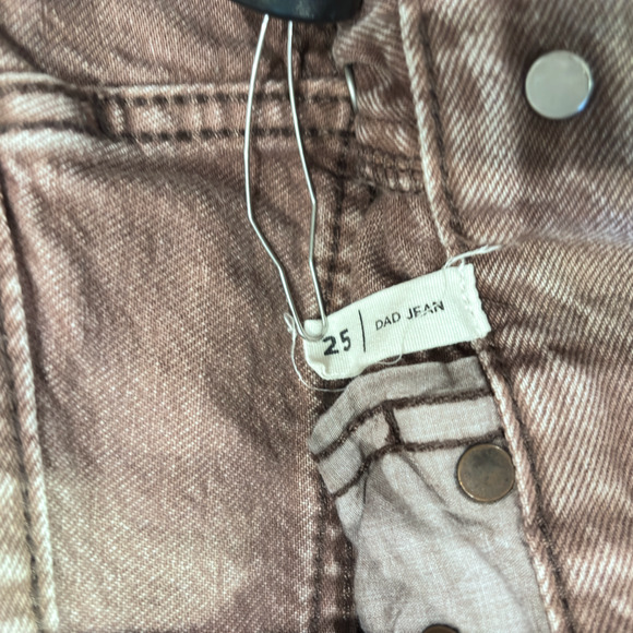 PacSun Acid Peach Pink Wash Dad Button Fly Jeans Cut Women's Size 25 - Picture 5 of 12